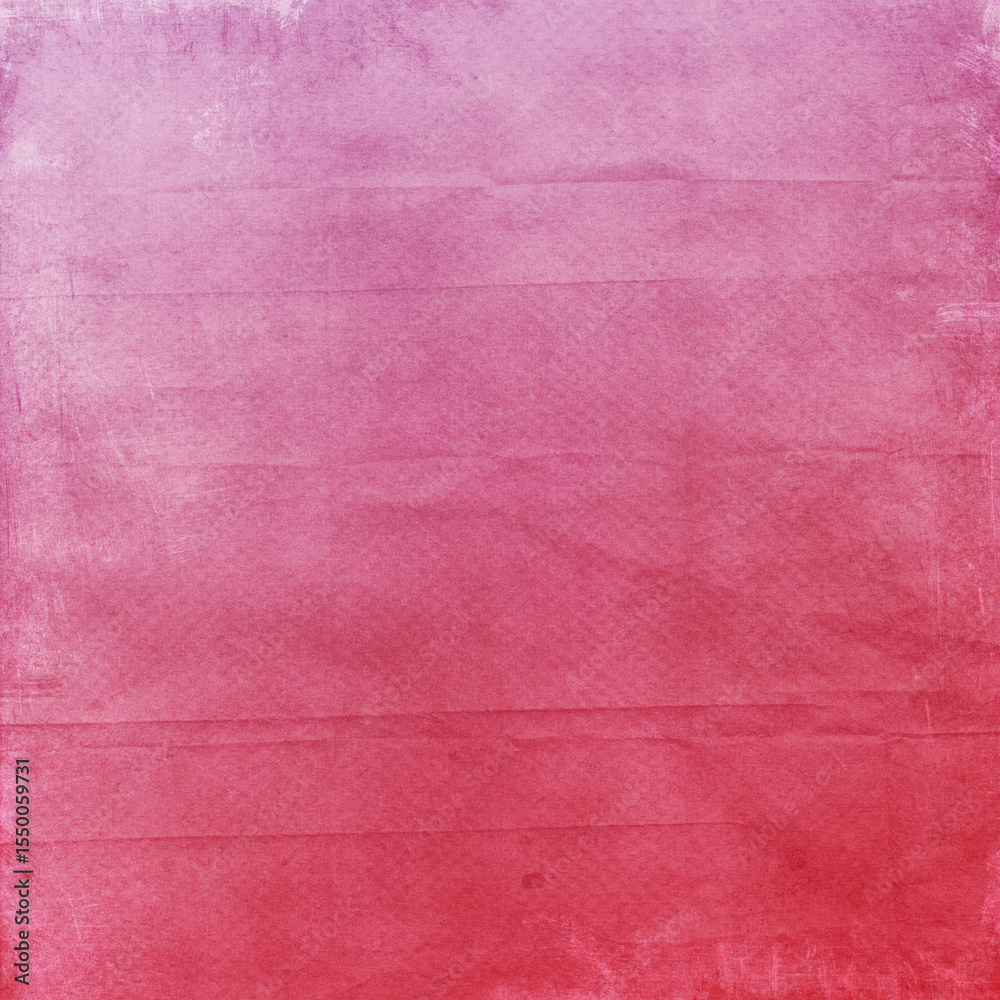 Fototapeta premium Vibrant background blending soft pink to deep red, with subtle distressed details and faint textured patterns, ideal for invitations, posters, scrapbooking, branding, and digital design projects.