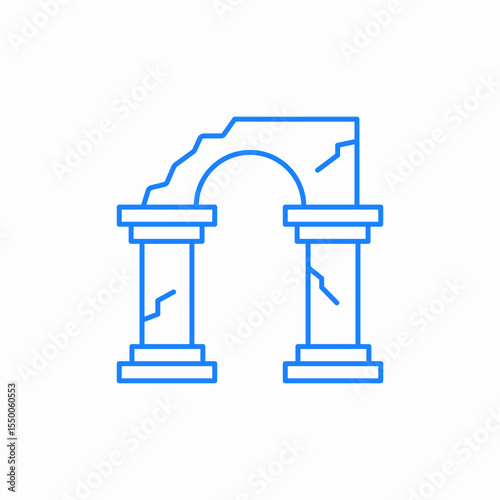 ancient arc icon sign vector