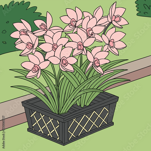 A beautiful spring floral bouquet in a vase or pot, with pink and purple blossoms, perfect for nature's garden beauty