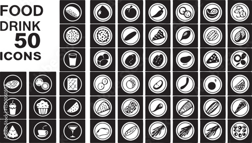 Black and white vector seamless pattern design with round internet media icon set