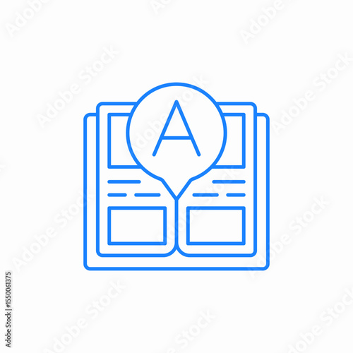 book font icon sign vector