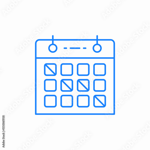calendar marking off icon sign vector