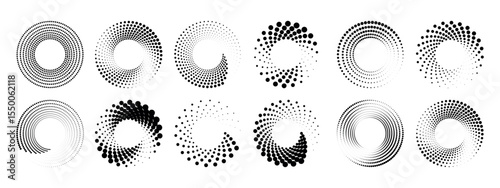 Set of pop art circles. Shapes dots pattern in pop art style. Abstract modern stylish texture. Vector illustration geometric pattern. Round design elements for your content.