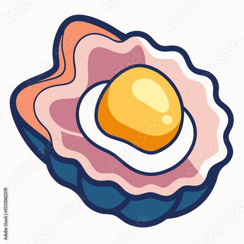 fried egg vector illustration