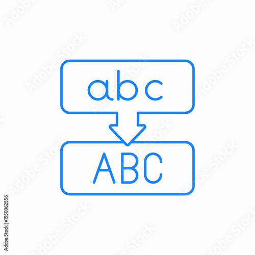 convert to uppercase icon sign vector