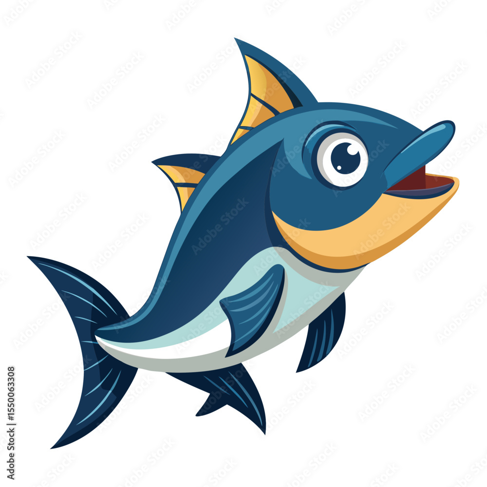 Obraz premium cartoon fish vector illustration