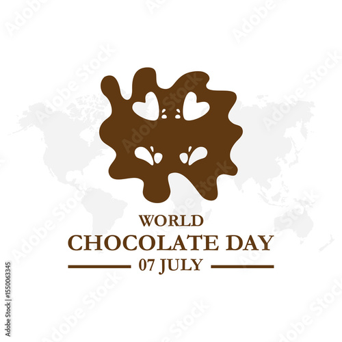 World chocolate day, 7 July chocolate day. World chocolate day greeting card creative banner, poster, social media post illustration