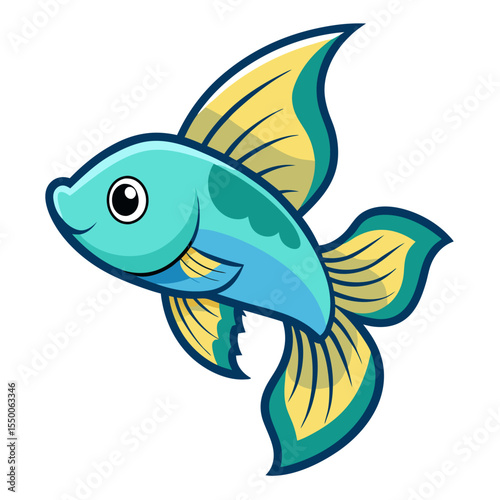 vector illustration of a cartoon fish