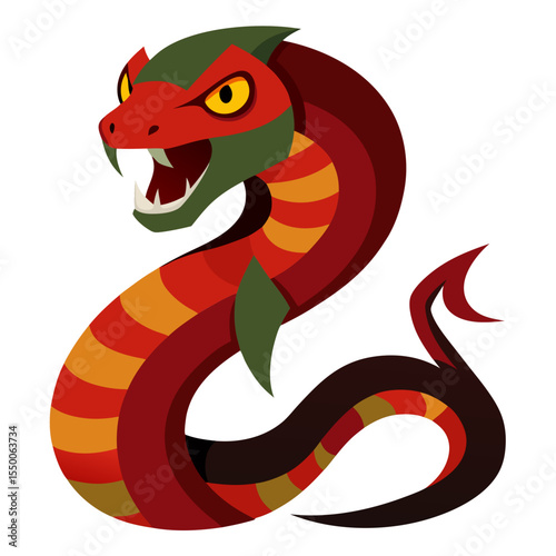 vector illustration of a cartoon snake