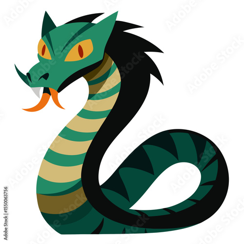 vector illustration of a cartoon snake