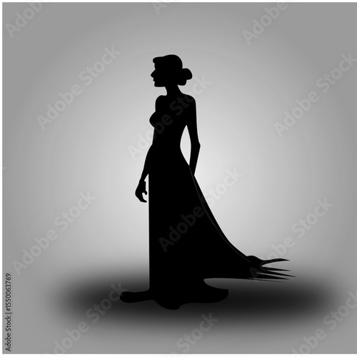 A stunning vector illustration of a Black woman seen from the side, showcasing her graceful features and natural beauty. The minimalist yet expressive design highlights her strong profile, flowing hai