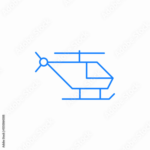 helicopter side view icon sign vector