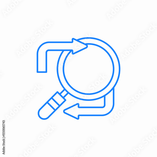 magnifying loop icon sign vector