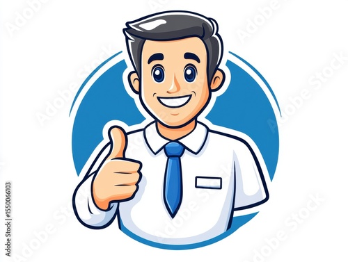 Friendly Businessman Giving Thumbs Up