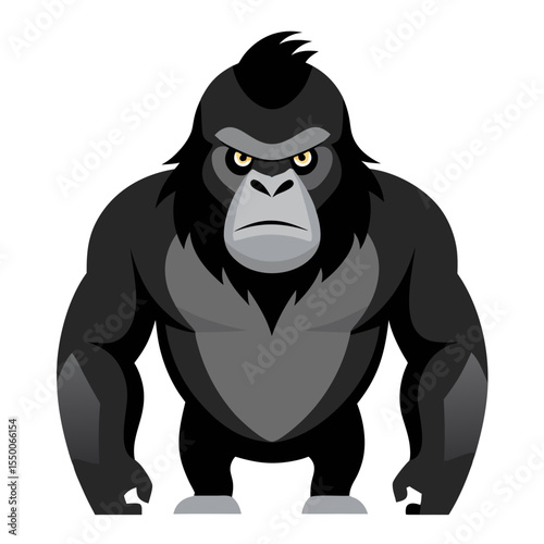 gorilla-animal--vector-style-white-background
