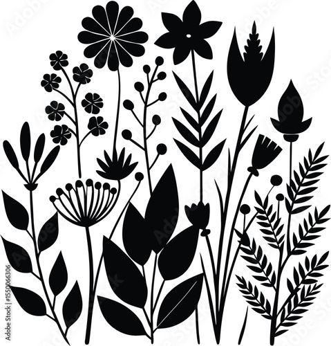 Seamless floral pattern with leaves and branches vintage style wallpaper design