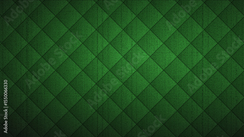 Dark Green Diamond Pattern Background with Fabric Texture