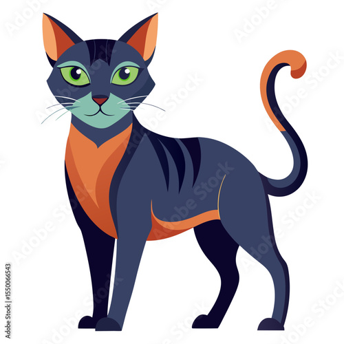 vector illustration of cartoon cat