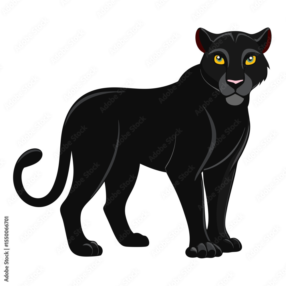Obraz premium black cat vector illustration