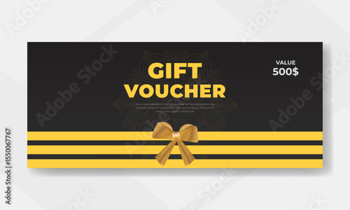 Gift voucher card design background template