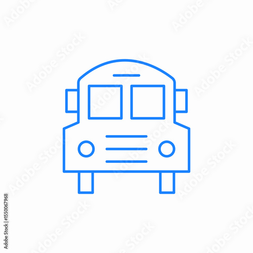 school bus front view icon sign vector