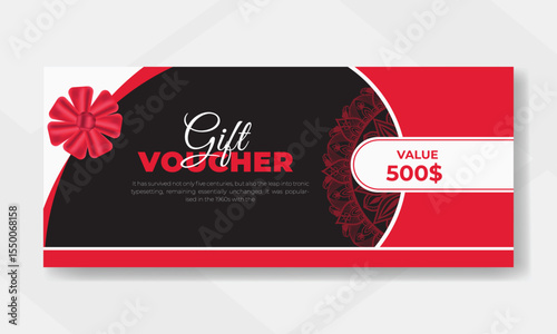 Gift voucher discount card design template