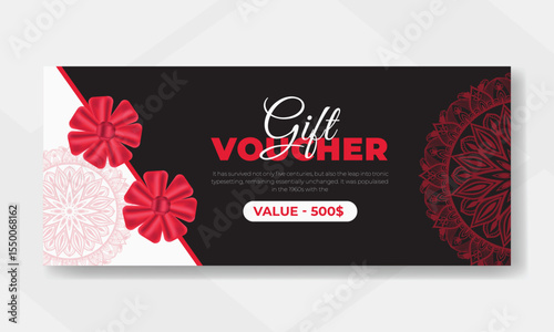 Gift voucher card gift box pattern design background template