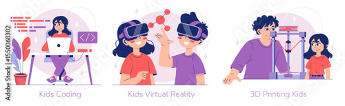 Kids Exploring Coding, Virtual Reality, and 3D Printing