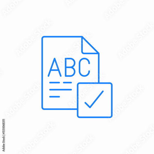 sheet text check icon sign vector