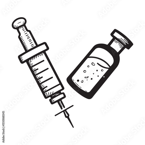 Black icon vaccination and immunization. used to inject vaccine website design. Makes a vaccine