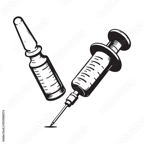 Black icon vaccination and immunization. used to inject vaccine website design. Makes a vaccine