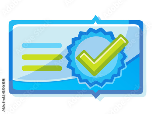 Approval Certificate: A digital certificate of approval. Representing validation, confirmation, and quality assurance.