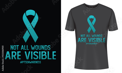 PTSD Awareness T Shirt Design Not All Wounds Are Visible