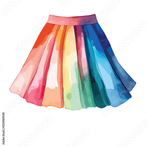 watercolor illustration of Skirt isolated