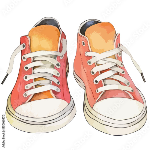 watercolor illustration of Sneakers clipart isolated