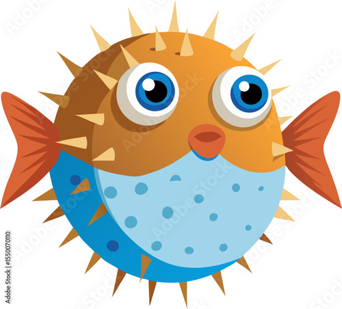 funny Pufferfish  cartoon