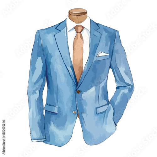watercolor illustration of Suit isolated