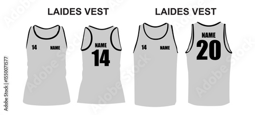 Blank Male Female Tanktop Mockup Template Tanktop Template Vest Women Tanktop Apparel Mockup Illustration Front Back View Tank-top Fashion Illustration