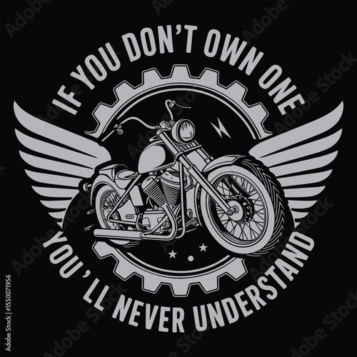 Vintage Motorcycle T-Shirt Design – Ride Free Artwork