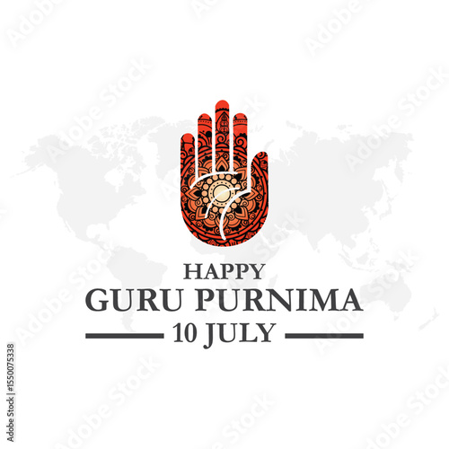 Guru Purnima (Poornima). Creative vector Illustration for the Day Of Honoring Celebration Guru Purnima.	