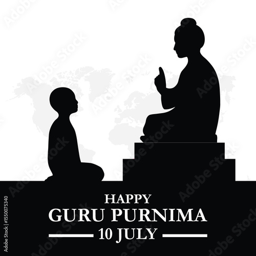 Guru Purnima (Poornima). Creative vector Illustration for the Day Of Honoring Celebration Guru Purnima.	