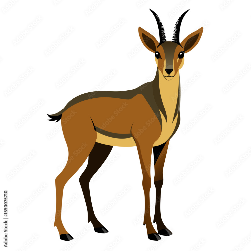 Fototapeta premium Chamois Silhouette Vector