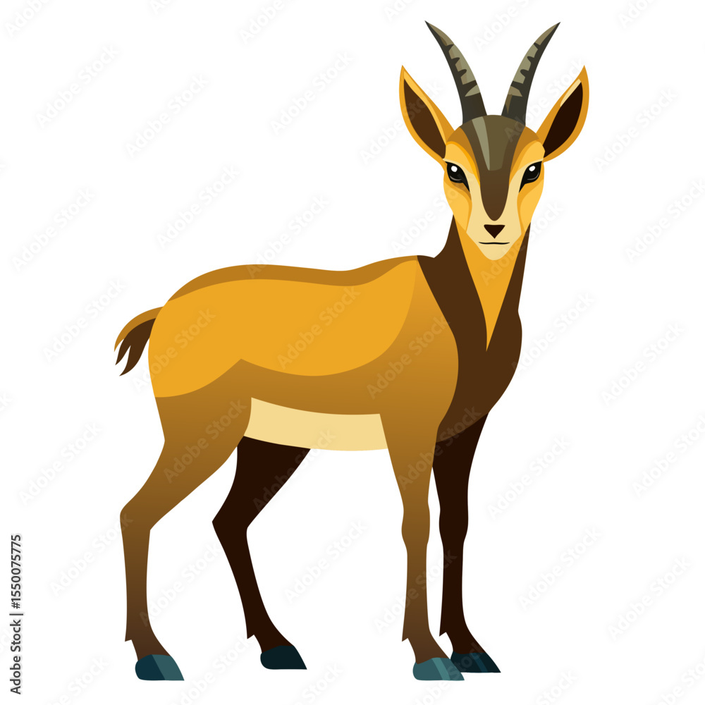 Fototapeta premium Chamois Silhouette Vector