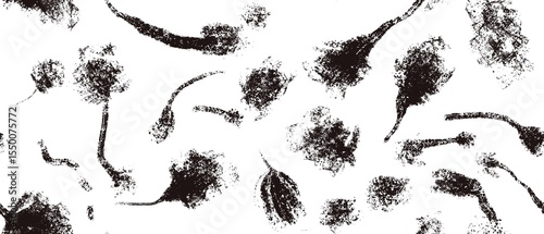 Seamless abstract geometric pattern. Background in black, white. Illustration. Lines, stains, strokes. Design for textile fabrics, wrapping paper, background, wallpaper, cover.