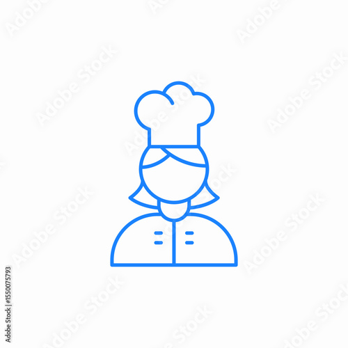 chef female icon sign vector