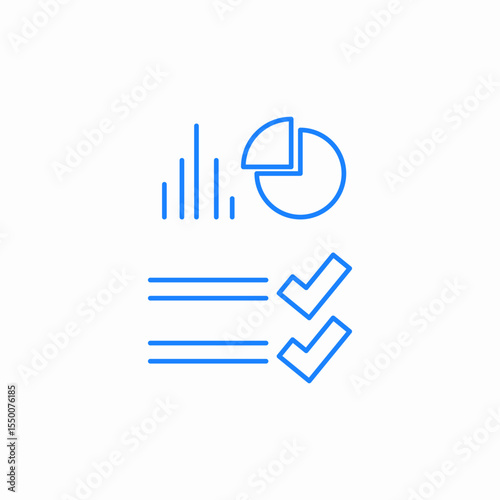 data chart check icon sign vector