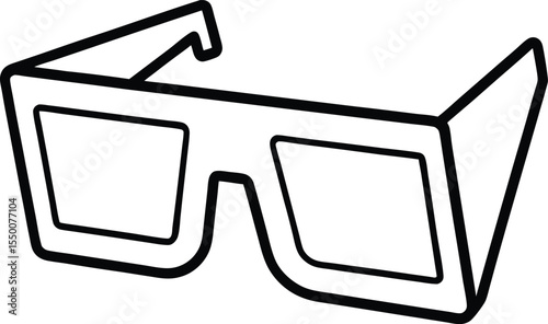 3d glasses icon line art vector illustration on transparent background	
