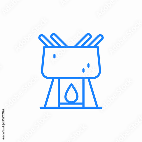 fondue pot icon sign vector