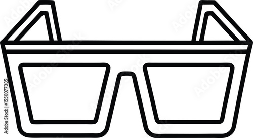 3d glasses icon line art vector illustration on transparent background	
