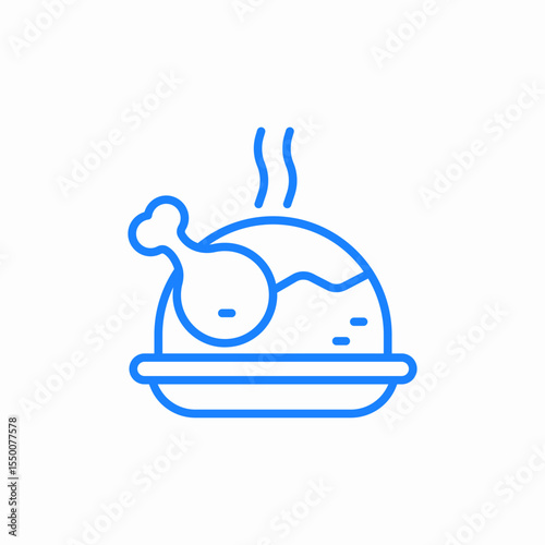 grilled chicken icon sign vector